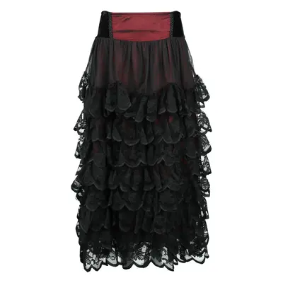 Gothicana by EMP Long skirt black red