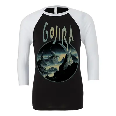 Gojira Sea Creature Raglan Long-sleeve Shirt black white