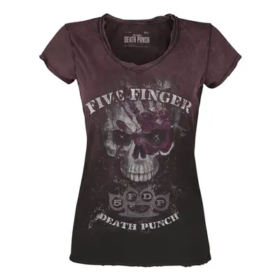 Five Finger Death Punch Big Skull T-Shirt wine red