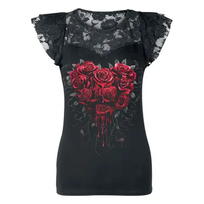 Spiral Bleeding Heart T-Shirt black