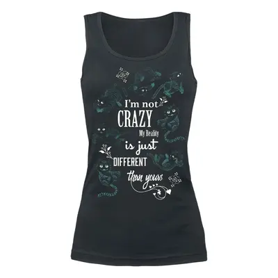 Alice in Wonderland Cheshire Cat - I'm Not Crazy Top black