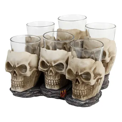 Nemesis Now Six Shooter Skulls Shot Glasses Set off white