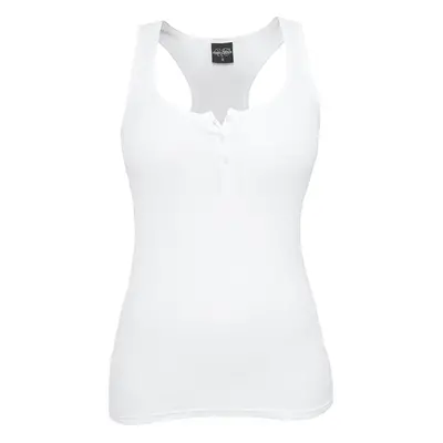 Urban Classics Ladies Button Tanktop Top white