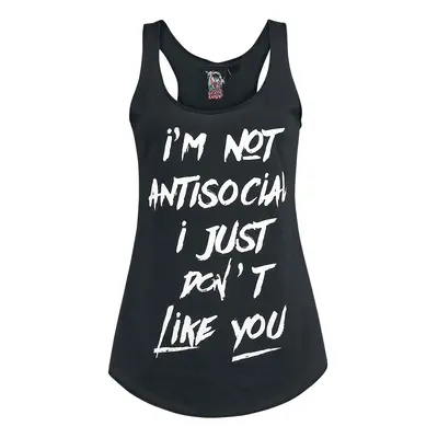 Slogans Not Antisocial Top black