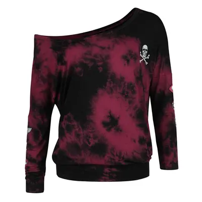 Rock Rebel by EMP Tie Dye Longsleeved Shirt Long-sleeve Shirt black dark red