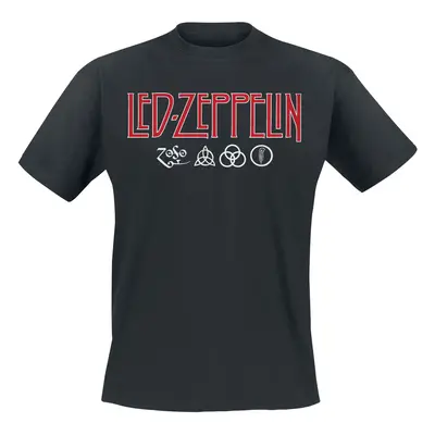 Led Zeppelin Logo & Symbols T-Shirt black