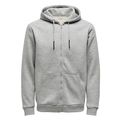 ONLY and SONS Sceres Life Zip Thr. Hoodie Hooded zip mottled light grey