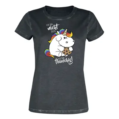 Chubby Unicorn Ich bin nicht dick. Ich bin flauschig! T-Shirt multicolour