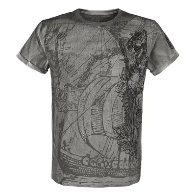 Black Premium by EMP T-shirt with Detailed Front Print T-Shirt grey beige