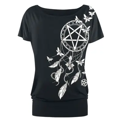 Gothicana by EMP Pentagram and Dreamcatcher T-shirt T-Shirt black