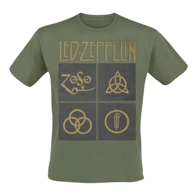 Led Zeppelin Green Symbols T-Shirt olive