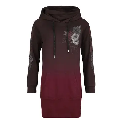 Black Premium by EMP Hoodie Dress Short dress black dark red