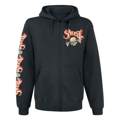 Ghost Distressed Papa Skull Hooded zip black