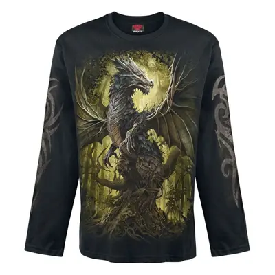 Spiral Oak Dragon Long-sleeve Shirt black