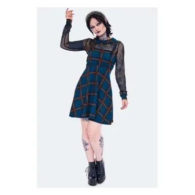 Jawbreaker Get Fluid Plaid Overall Dress Short dress blue