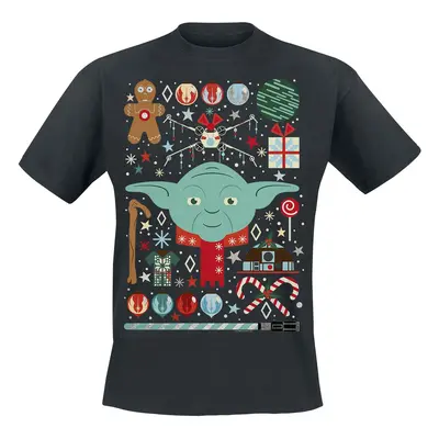 Star Wars Christmas Yoda T-Shirt black