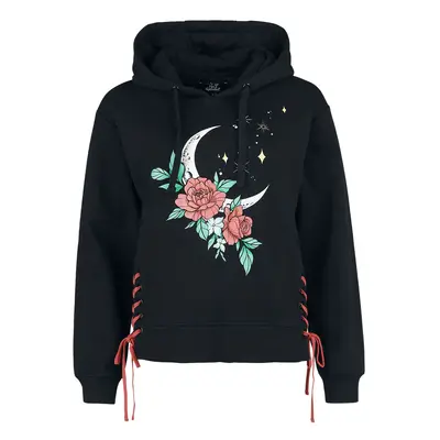 Full Volume by EMP Hoodie with large front print and lacing details Hooded sweater black