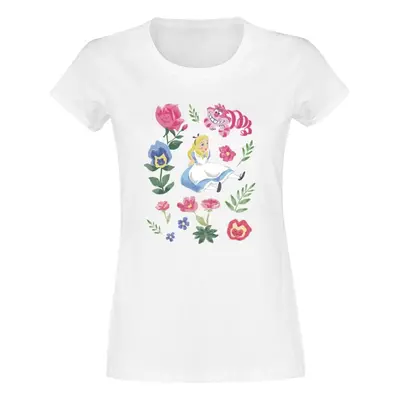 Alice in Wonderland Alice Friends Flowers T-Shirt white