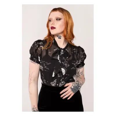 Hell Bunny Over The Moon Blouse Blouse black white