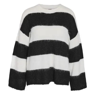 Noisy May NMSutton LS O-neck oversize knit FWD NOOS Knit jumper black white