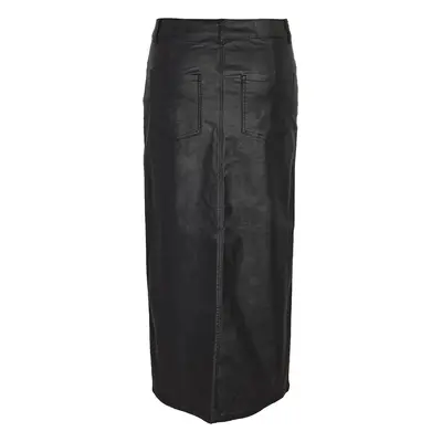 Noisy May NMKath NW slit long skirt coated BL NOOS Medium-length skirt black