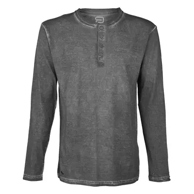 RED by EMP Spray Dye Henley Long-sleeve Shirt dark grey