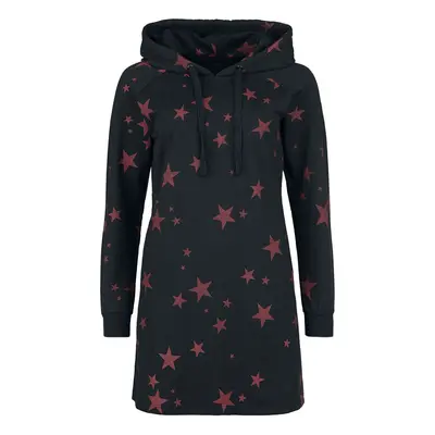 RED by EMP Hoodie Dress with Stars Short dress black dark red