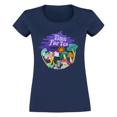 Alice in Wonderland Tea Time Filled T-Shirt navy