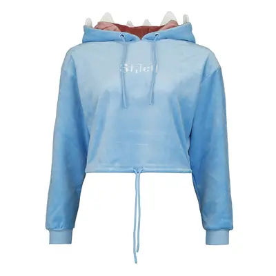 Lilo & Stitch Stitch Novelty Cropped Hooded sweater blue