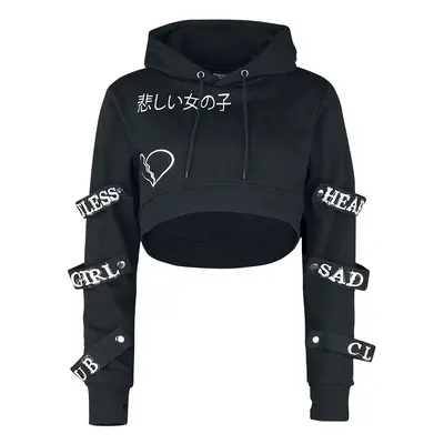 Heartless Sad girl club hoodie Hooded sweater black white