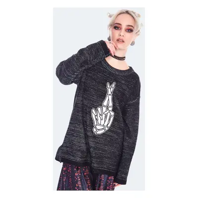 Jawbreaker F Luck Oversized Jumper Sweatshirt black grey