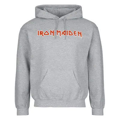 Iron Maiden Logo Hooded sweater grey