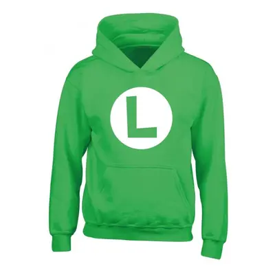 Super Mario Luigi badge Hoodie Sweater green