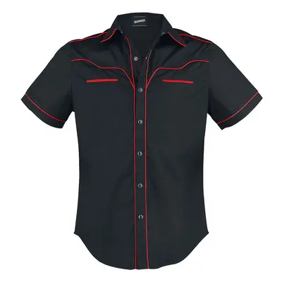 Banned Plain Trim Short-sleeved Shirt black red