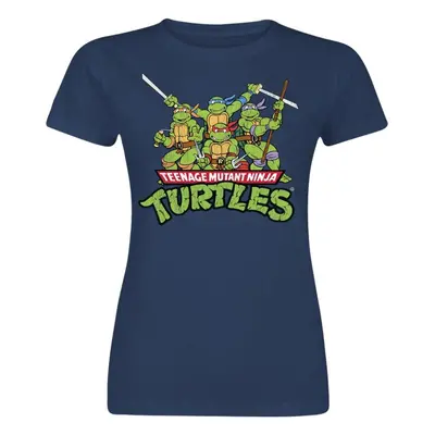 Teenage Mutant Ninja Turtles Turtles Distressed Group T-Shirt navy