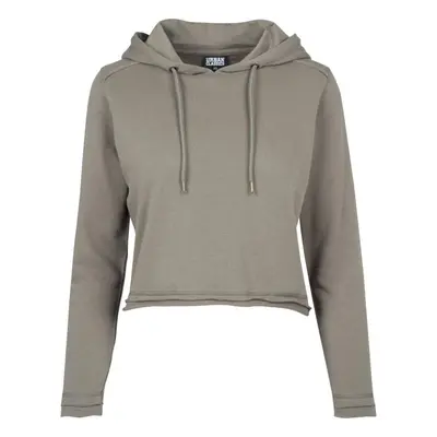 Urban Classics Ladies Cropped Terry Hoody Hooded sweater olive