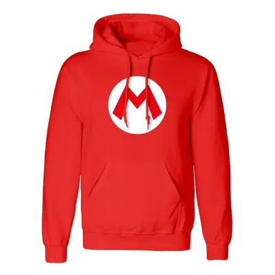 Super Mario Mario badge Hooded sweater red