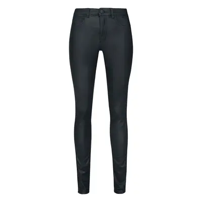 Only ONLROYAL HW SK ROCK COATED Imitation Leather Trousers black