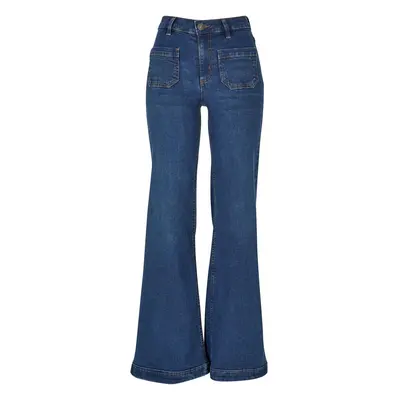 Urban Classics Ladies’ vintage flared denim jeans Jeans denim blue