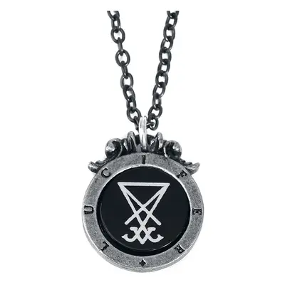 Alchemy Gothic Seal of Lucifer Necklace black silver