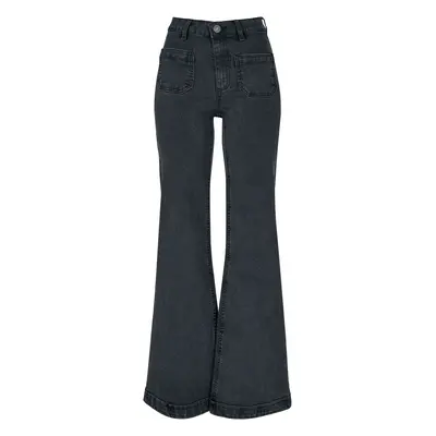 Urban Classics Ladies’ vintage flared denim jeans Jeans black