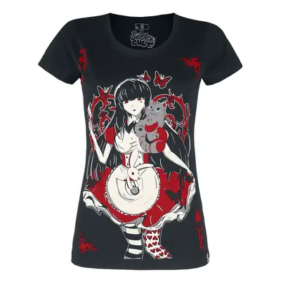 Cupcake Cult Wonderland T-Shirt T-Shirt black white red