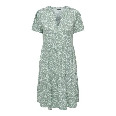 Only Onlzally Life S/S Thea dress NOOS Short dress green white