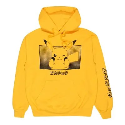 Pokémon Pikachu Katakana Hooded sweater yellow