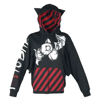 Cupcake Cult Bat attack hoodie Hooded zip black red white