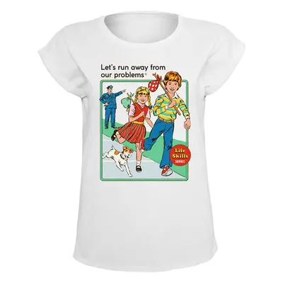 Steven Rhodes Let’s Run Away From Our Problems T-Shirt white