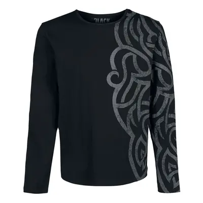 Black Premium by EMP Long-sleeve Shirt with Large Ornamentation Long-sleeve Shirt black