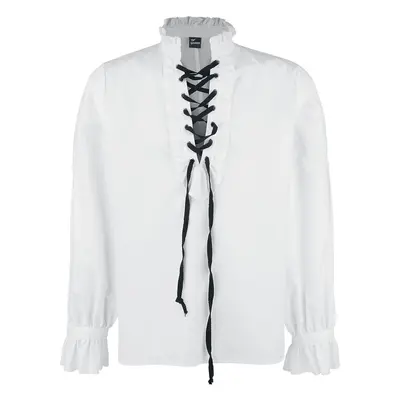 Banned Frilled Shirt with Lacing Longsleeve white