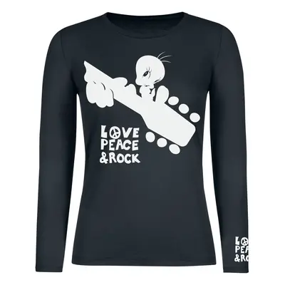 Looney Tunes Tweety - Love, Peace & Rock Long-sleeve Shirt black