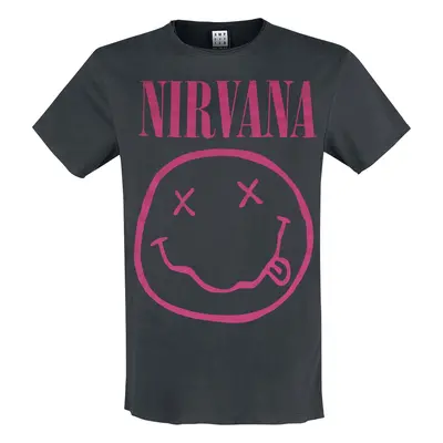 Nirvana Amplified Collection - Neon Pink T-Shirt charcoal